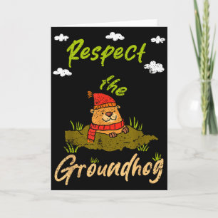 Tarjeta Cita Divertida del Día de la Marmota Respeto a la