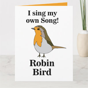 Tarjeta Cita Divertida del Pájaro Robin