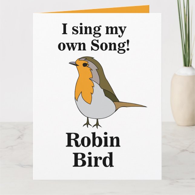 Tarjeta Cita Divertida del Pájaro Robin (Anverso)