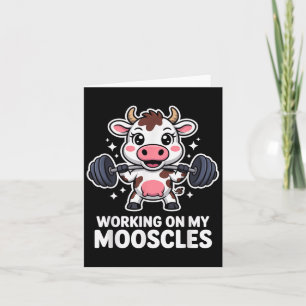 Tarjeta Cita Divertida Trabajando Mis Músculos Vaca Gimnas