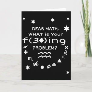 Tarjeta Cita divertida y sarcástica Dear Math para mujeres