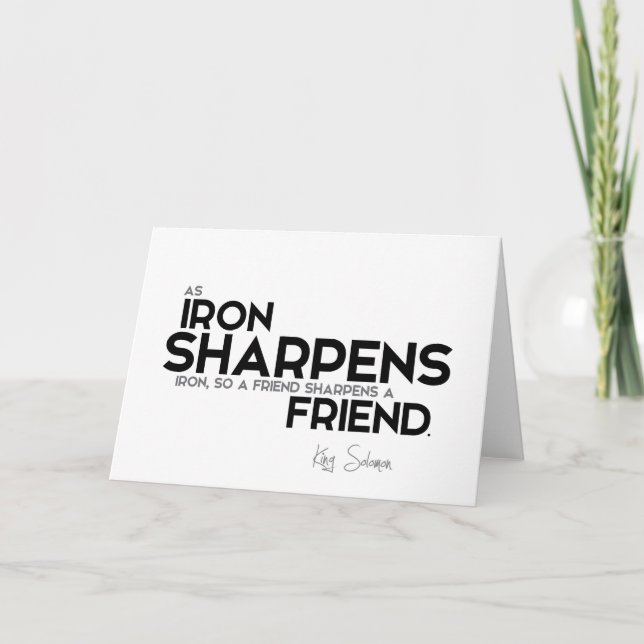 Tarjeta CITA: El Rey Salomón: Un amigo afila a un amigo (Anverso)