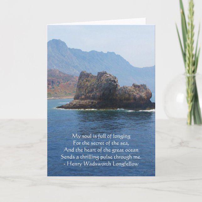 Tarjeta Cita espiritual de Henry Wadsworth Longfellow (Anverso)