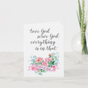 Tarjeta Cita floral del St. Clare Assisi de la acuarela