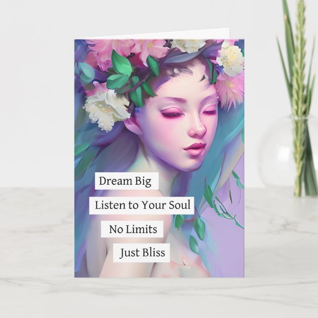 Tarjeta Cita grande y Inspiradora de sueño para hija (Anverso)