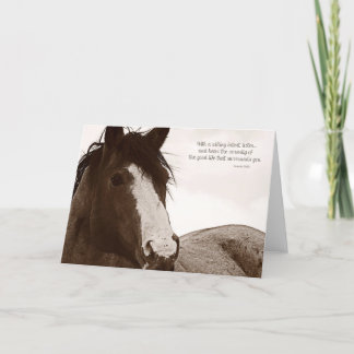 Tarjeta Cita inspiradora con bello arte de caballo