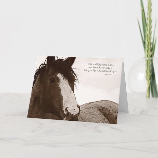Tarjeta Cita inspiradora con bello arte de caballo (Anverso)