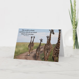 Tarjeta Cita inspiradora con jirafas