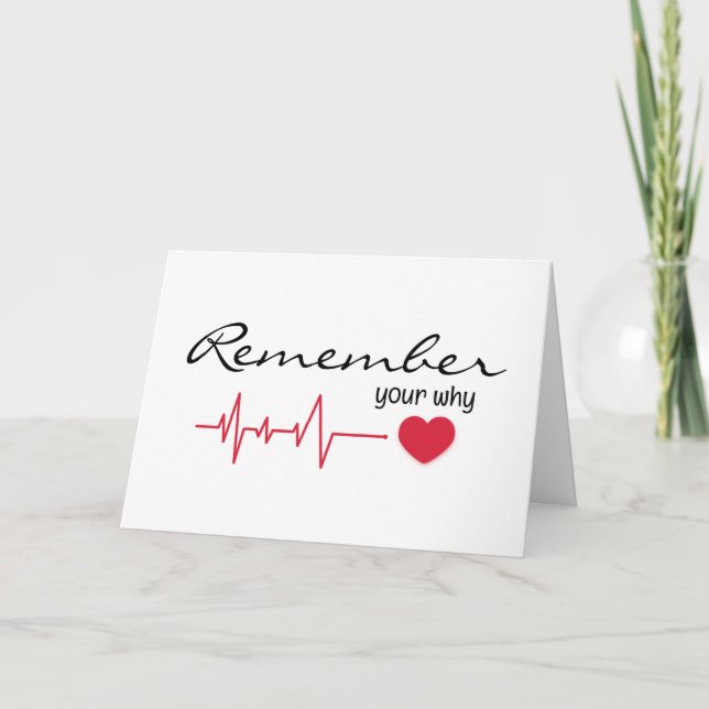 Tarjeta Cita inspiradora con latido rojo (Anverso)