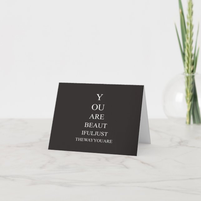 Tarjeta Cita Inspiradora de amor blanco negro (Anverso)