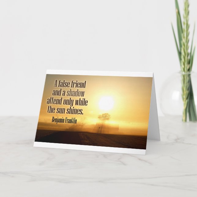 Tarjeta Cita inspiradora de Benjamin Franklin (Anverso)