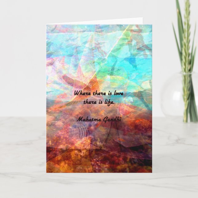 Tarjeta Cita Inspiradora de Gandhi sobre amor, vida y espe (Anverso)