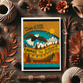 Tarjeta Cita Inspiradora de graduación de águila retro en 