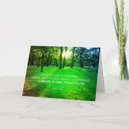 Tarjeta Cita inspiradora de la vida de Marco Aurelio natur