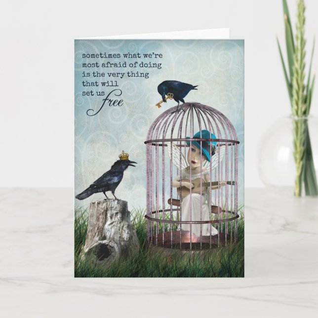Tarjeta Cita Inspiradora de miedo y libertad (Anverso)