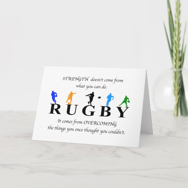 Tarjeta Cita Inspiradora de Rugby (Anverso)