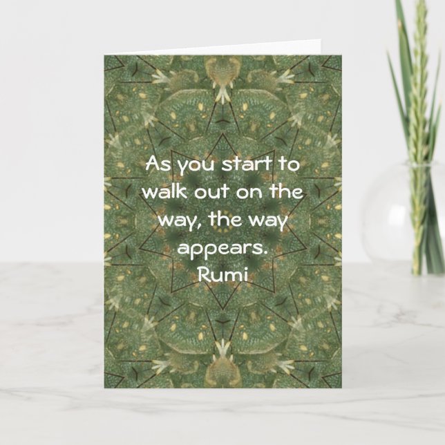 Tarjeta Cita inspiradora de Rumi que dice sobre la fe (Anverso)