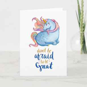 Tarjeta Cita Inspiradora de Unicornio Azul