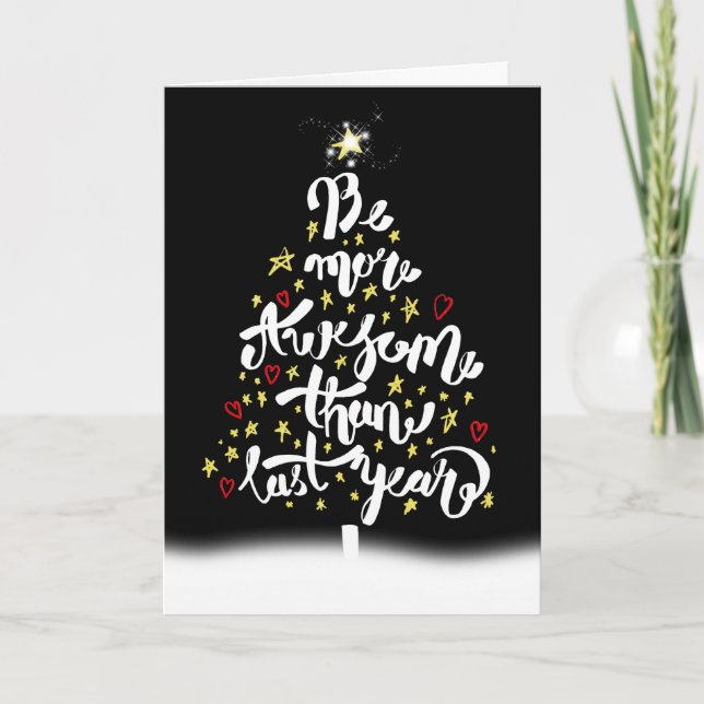 Tarjeta Cita Inspiradora del árbol de Navidad (Anverso)