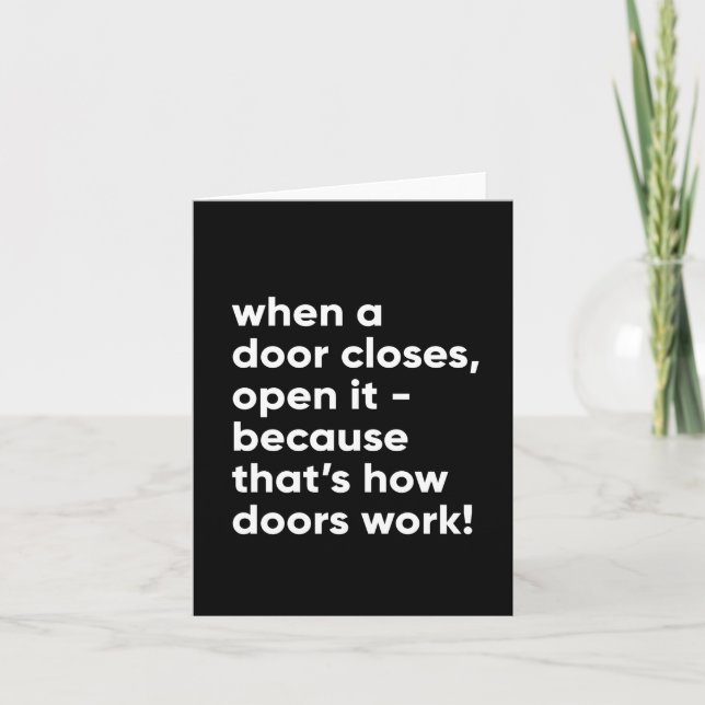 Tarjeta Cita Inspiradora divertida en blanco y negro