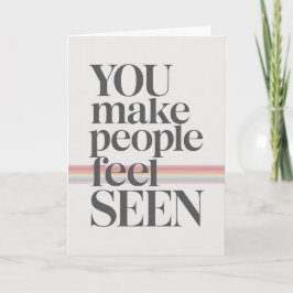 Tarjeta Cita Inspiradora 'Haces que la Gente se Sienta Vis