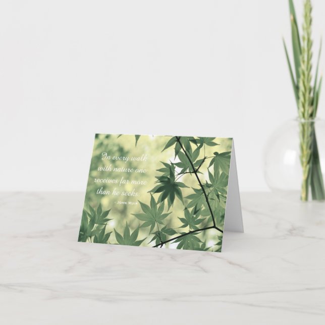 Tarjeta Cita inspiradora sobre hojas de arce (Anverso)