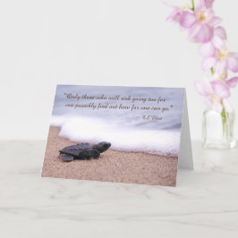 Tarjeta Cita Inspiradora Tortuga Marina Bebé Arena Océano