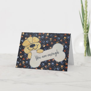 Tarjeta Cita la inclinación con perro y hueso