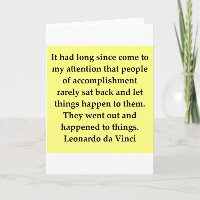 Tarjeta cita leonardo da vinci (Anverso)