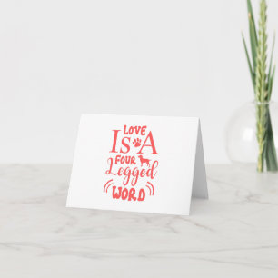 Tarjeta Cita mascota: El amor es un saludo de cuatro letra