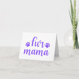 Tarjeta Cita mascota: Fur Mama - Purple Design BLANK