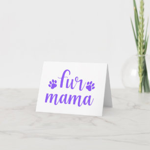 Tarjeta Cita mascota: Fur Mama - Purple Design BLANK