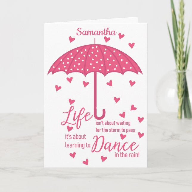 Tarjeta Cita Motivacional Baile En Lluvia (Anverso)