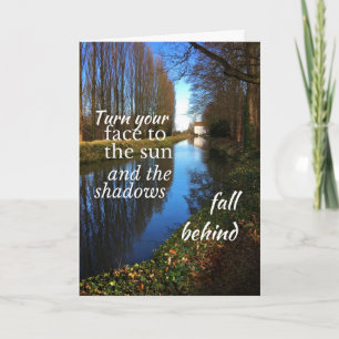 Tarjeta Cita motivacional: Gira tu cara al sol...