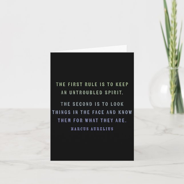 Tarjeta Cita Motivadora De Marcus Aurelius Growth Minds (Anverso)