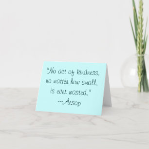 Tarjeta Cita Notecard de la amabilidad de Esopo
