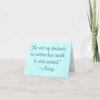 Tarjeta Cita Notecard de la amabilidad de Esopo