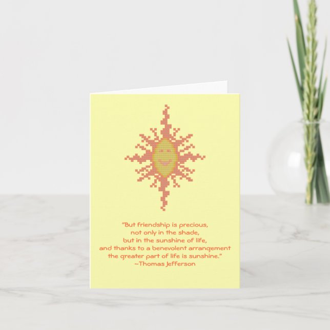 Tarjeta Cita Notecard de la amistad de Thomas Jefferson (Anverso)