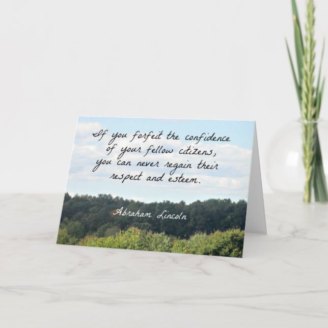 Tarjeta Cita oportuna de Abraham Lincoln (Anverso)