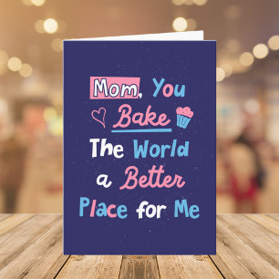 Tarjeta Cita para hacer Día de la Madre Baker Mom Chef