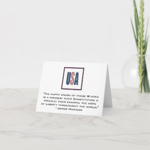 Tarjeta Cita patriótica Notecard. de James Madison