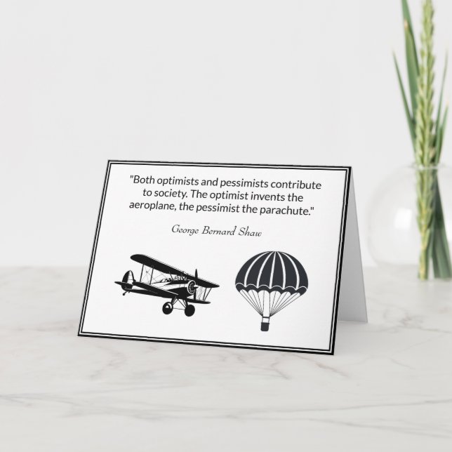 Tarjeta Cita pesimista optimista George Bernard Shaw (Anverso)