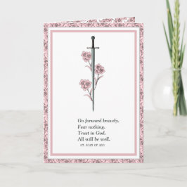 Tarjeta Cita religiosa de Sta. Juana de Arco, santa católi