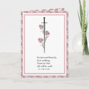 Tarjeta Cita religiosa de Sta. Juana de Arco, santa católi