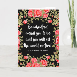 Tarjeta Cita religiosa floral de inicio de graduación