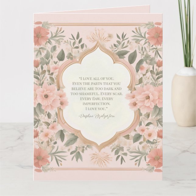Tarjeta Cita romántica floral de boho rosa (Anverso)