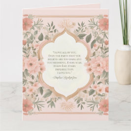 Tarjeta Cita romántica floral de boho rosa