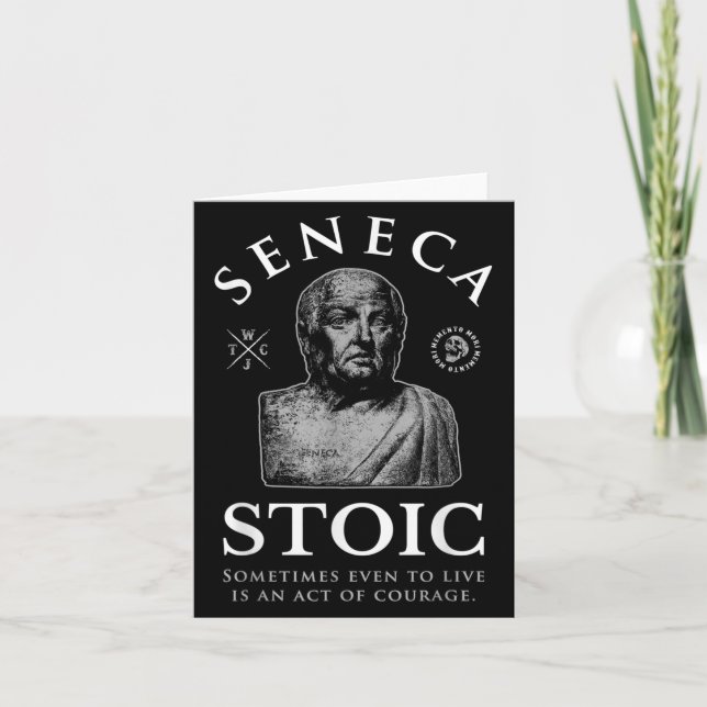 Tarjeta Cita Seneca "Acto De Coraje" Estoicismo (Anverso)