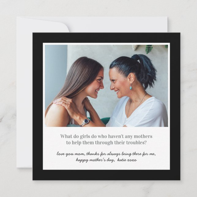 Tarjeta Cita y foto del Día de la Madre Sentimental (Anverso)