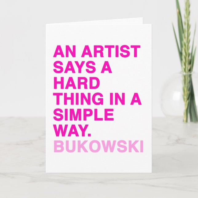 Tarjeta Citas de Charles Bukowski (Anverso)